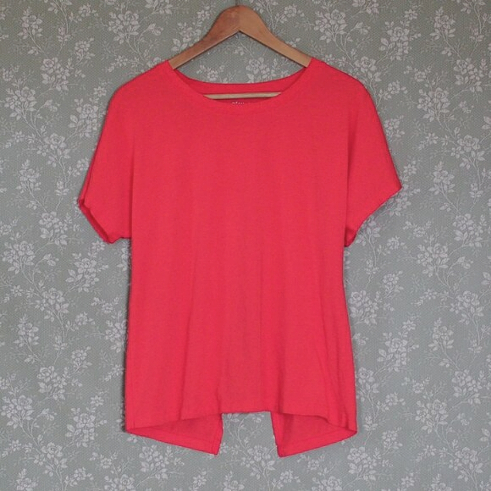 Women's Short Sleeve Relaxed Tee - Coral Pink
